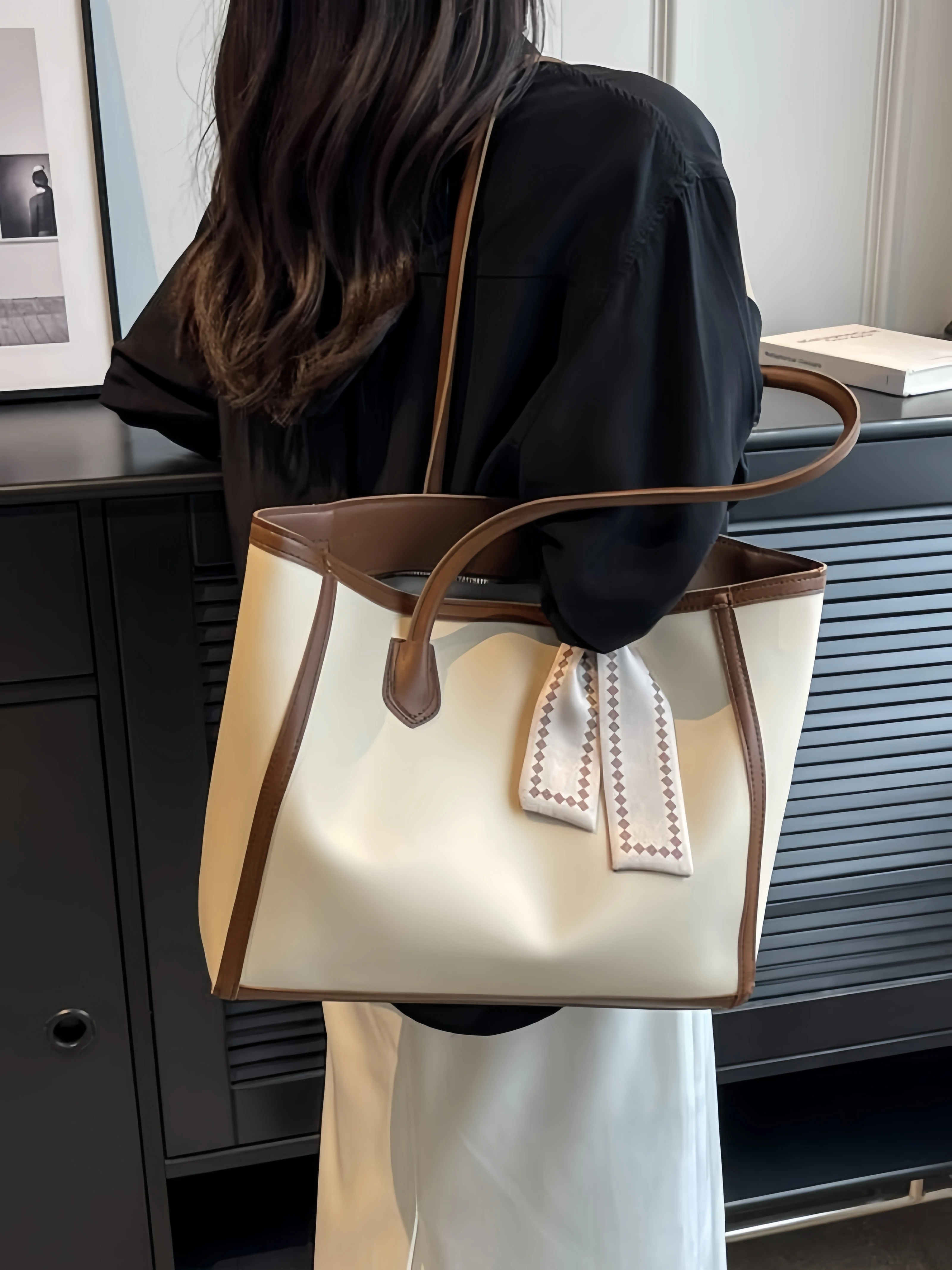 Student Large Capacity Bag for Women 2024 New High Quality Commuter Bag Fashion Versatile One Shoulder Tote Bag Shopping Bag