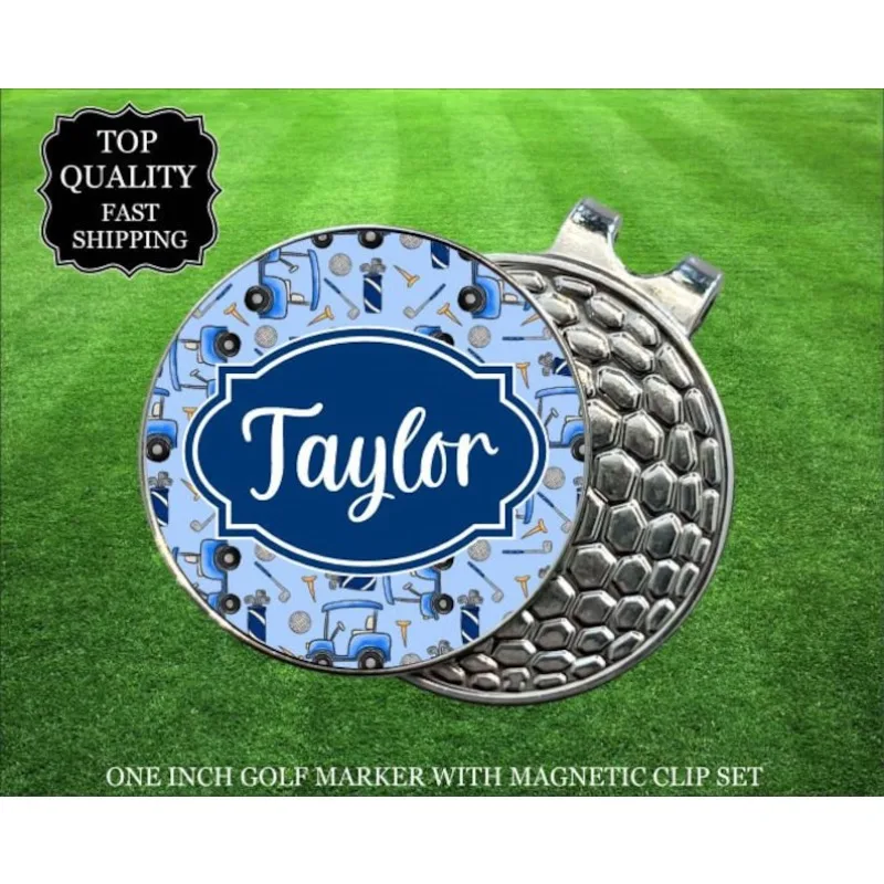 Carrinho de golfe personalizado e clip set, marcador de golfe, acessórios, ferramentas, presentes, presentes masculinos