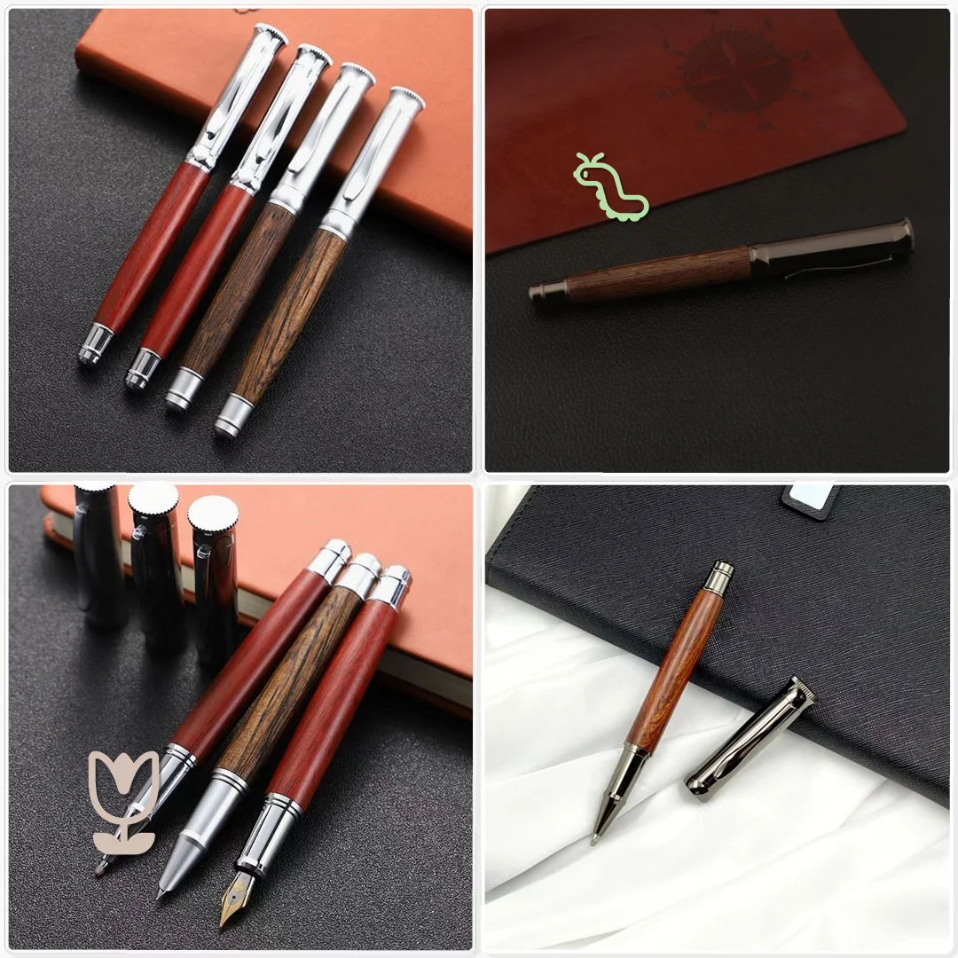 Wood Gun Grey Fountain Pen 1 Pc Tiger Skin Pattern Hotel Guest Check In Signature Pen
