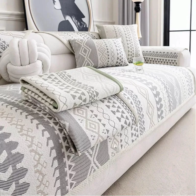 Ice Silk Sofa Cushion for Summer Universal Cool Feel Couch Cover Mat Breathable Non-slip Sofa Seat Pad Home Decor 방석쿠션