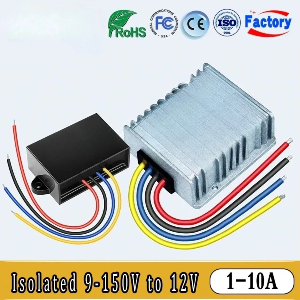 Voltage Regulator Transformer Module Isolated DC DC Converter 9-150V to 12V 1-10A 12V24V36V84V96V120Vto12V Buck Power Inverter