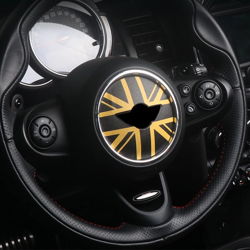 Car Steering Wheel Center Sticker Decals For Mini Cooper F55 F56 F57 F60 R55 R56 R50 R52 R53 Leather Interior Car Accessories