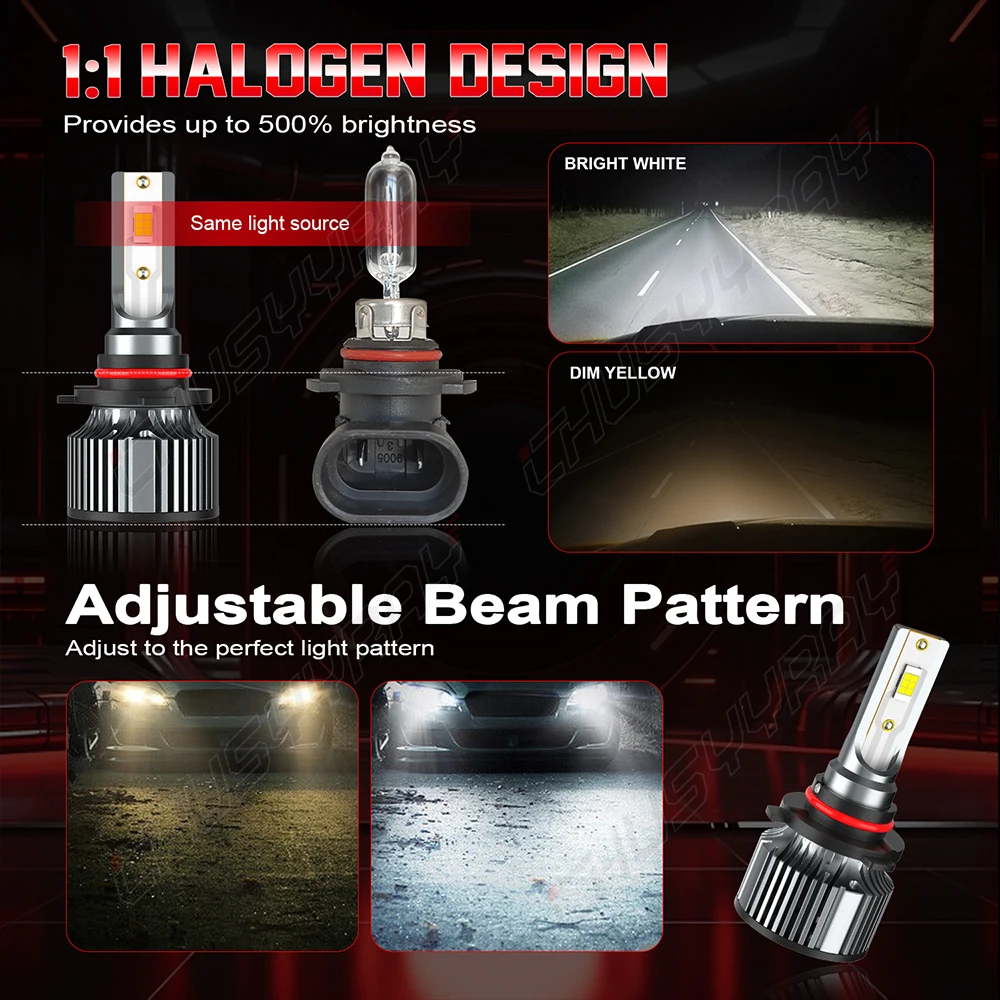 CHUSYYRAY Car lights LED Headlight 9005+D4S+9145 High+Low Beam+Fog Light Bulbs White 6500K Bulbs Kit