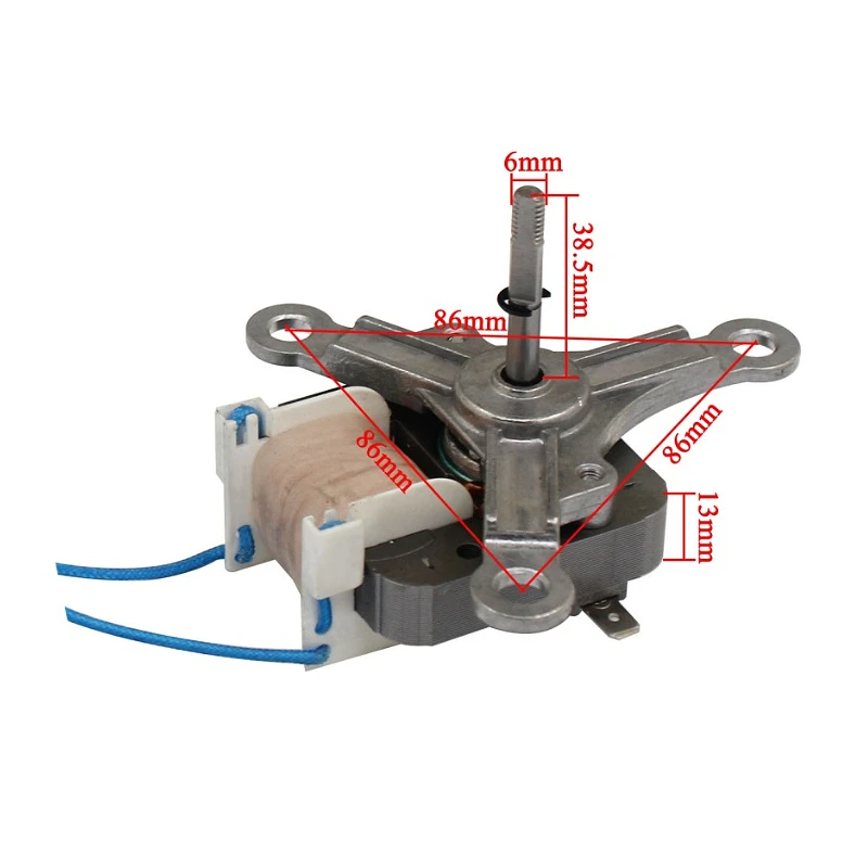1PCS Air Fryer Fan Motor and 10cm Fan Blade for Air Fryer Repair Skeleton Shaded‑pole Fan Motor 220V Three‑leg Bracket