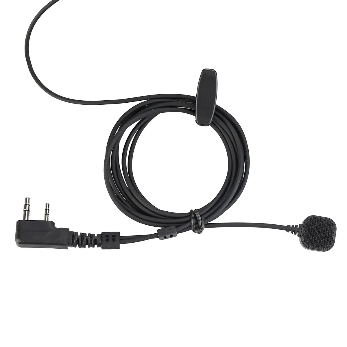 Retevis ETK007 Micrófono de garganta ajustable con PTT de dedo para Baofeng UV-5R Estilo Kenwood Doble aguja Incluye dos auriculares