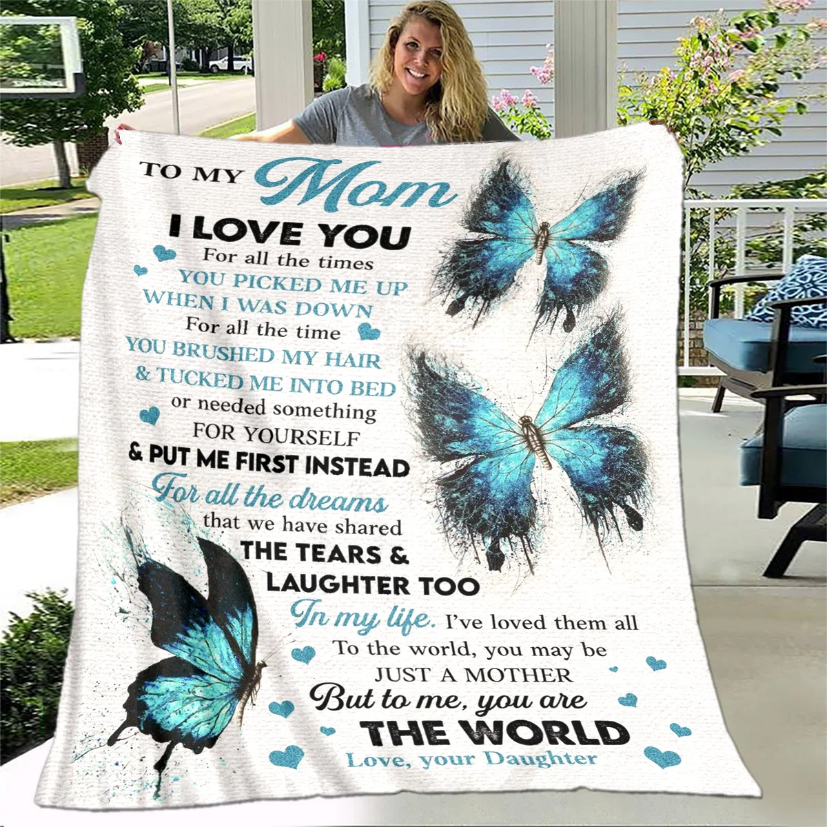 To My Mother Mom Letter Gift Series Blanket,Soft Throw Blanket for Home Bedroom Bed Sofa Picnic Travel Office Cover Blanket Kids