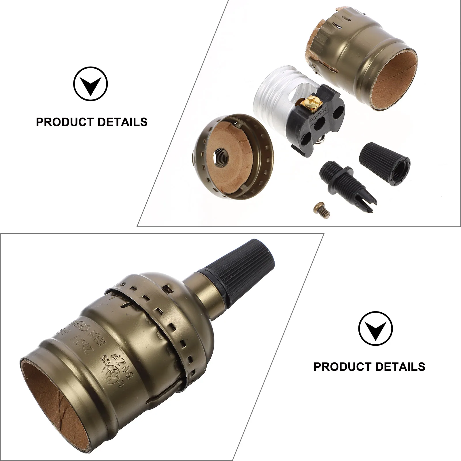 2 Pcs E27 Chandelier Lamp Holder Light Bulbs Socket Adapter Pendant Base Sockets