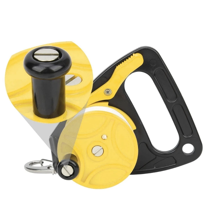 Scubas Diving Reel with Thumb Stoppers and 150ft High Visibility Line Scubas Ratchets Dives Reel Finger Spool Easy Use