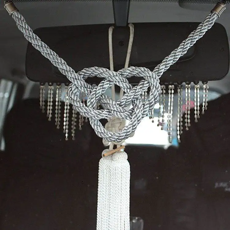 Car General purpose rearview mirror ornaments JP Chrysanthemum JP diamond rope Car mirror ornaments ornaments accessories