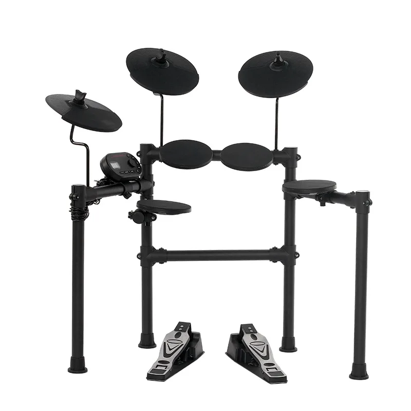 

Electronic Drum Set with High Sensitivity Silicone Plug-in Headphones USB Charging Double Layer Easy Load/Unload Double Trigger