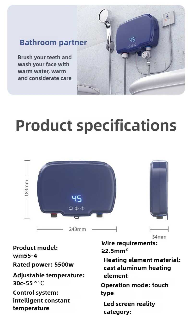 Instant Water Heater Shower Kitchen Treasure Shower Household Kitchen Bathroom Quick Heating Electric Water Heater Shower Set