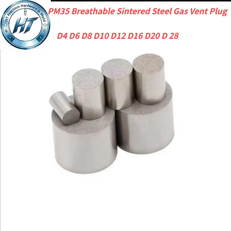 PM35 Breathable Sintered Steel Gas Vent Plug Mold Porous Exhaust Valve Air Release Cavity Accessories for Injection Machine