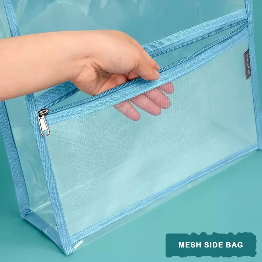 Zipper Style Transparent File Bag Transparent Material Waterproof Feature Double-layer Bag Handbag Style Double-layer Design