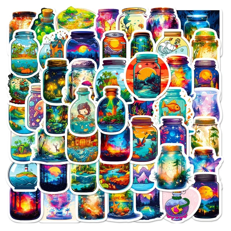 10/30/50PCS Cartoon Kids Bottle PVC Sticker Aesthetic Children\'s Decoration Scrapbooking Sketchbook Stationery School Supplies