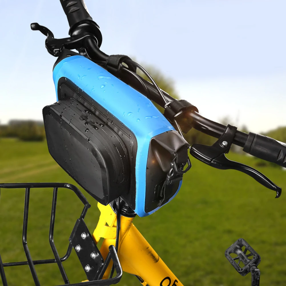 

Waterproof Bike Handlebar Bag Big Capacity Cycling Front Storage Bag For Folding Bikes Durable Easy Install