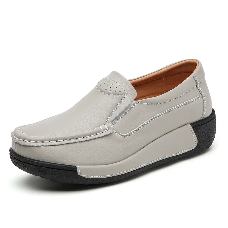 2024 Mocassino con zeppa da donna Scarpe con plateau slip-on ortopediche per donna Mocassini Comode scarpe vulcanizzate femminili Scarpe casual