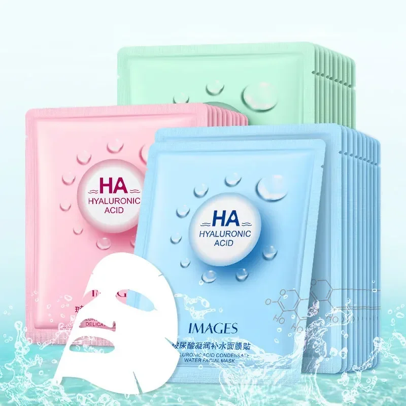 

20pcsHyaluronic Acid Moisturizing Silk Facial Mask for Firming Softening Slimming Oil Controlling and Skin Softening Facial Mask