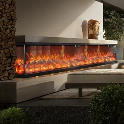 Electric Fireplace Ce Approval European Foyer 78 Inch 2000mm Super Large Wall 3 Sided Customization Decorative Home Improvement