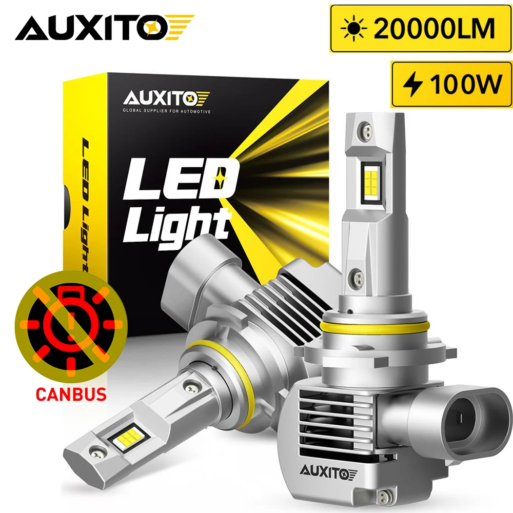 

AUXITO 2Pcs 100W 9005 HB3 LED Canbus 20000LM H11 H8 H9 9006 HB2 9012 HIR2 H13 9008 9007 HB5 H4 High Low Beam LED Head Lamp Bulb