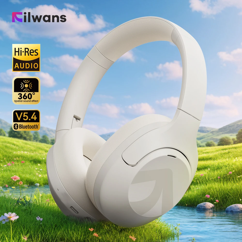 Filwans H Zero pro -50dB ANC Headphones Hi-Res AUDIO Wireless Bluetooth 5.4 5 Microphone Headset 3.5mm PC Gaming Gamer Earphones