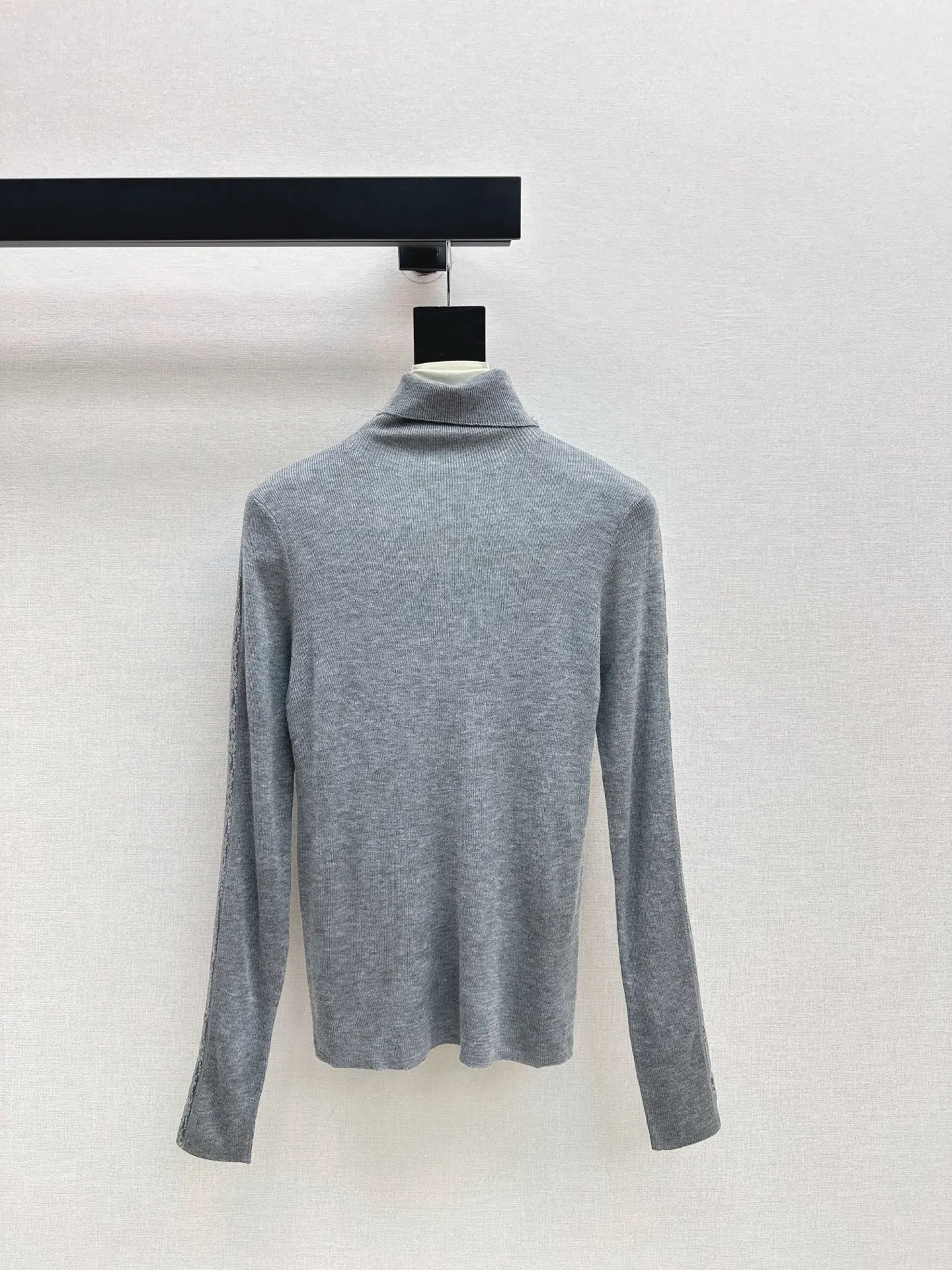 Hoge kwaliteit nieuwe dames herfst- en winterpatchwork kantontwerp met lange mouwen en hoge hals basisshirt, veelzijdige top voor één item