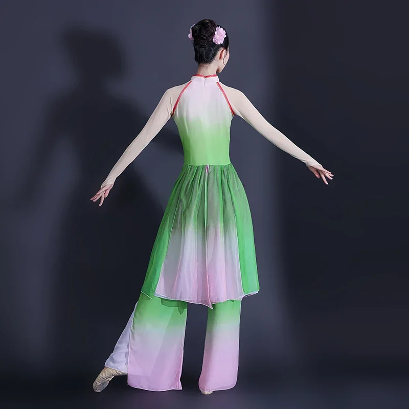 Ancient Chinese Hanfu Dance Costume Adult Elegant Fairy Set Elegant Fan Umbrella Folk Dance Classical Yangko Performance Clothes