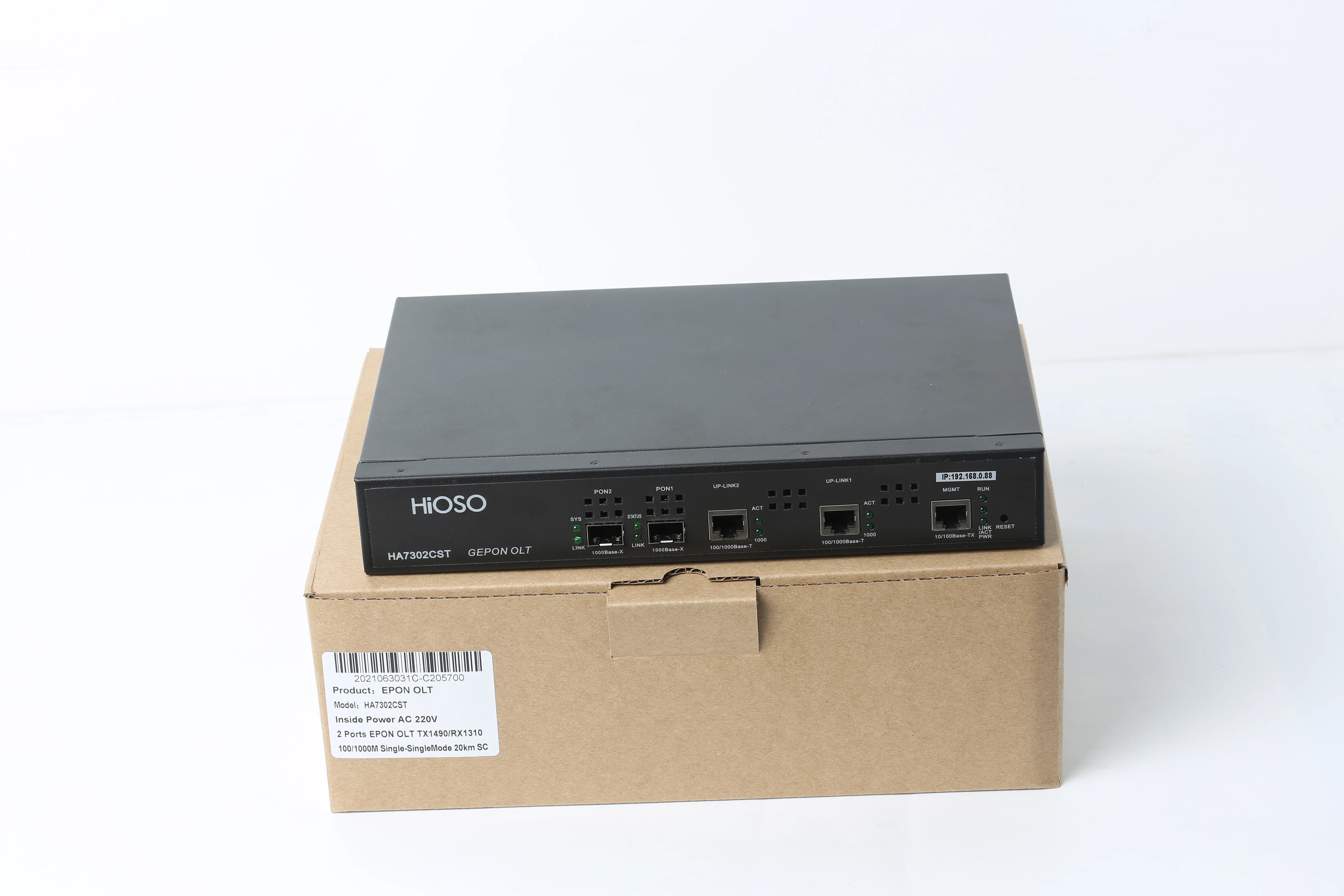 2pon olt hioso gepon olt يدعم fttx onu ftth 2port olt بما في ذلك وحدات 2sfp px20+++ pon web snmp cli