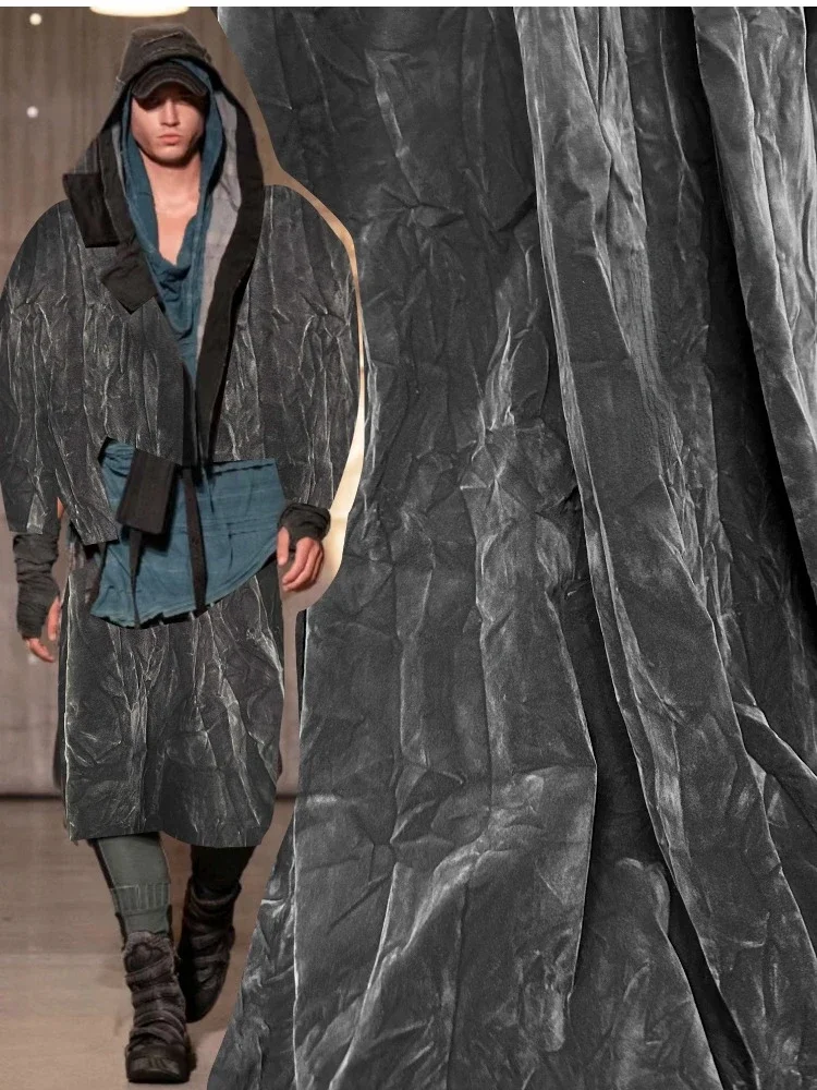 

Pleated Non Elastic Autumn Winter Flannel Fabric for Designer Fashion Cloth Diy Sewing By The Meter Material