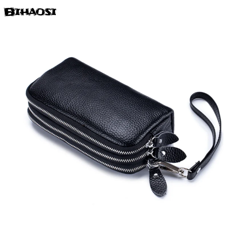 Lady Wallet Women\'s Zero Wallet Leather Mini Key Chain Zipper Style Coin Change Wallet Wristlet Purses Girls Purse clutch bag