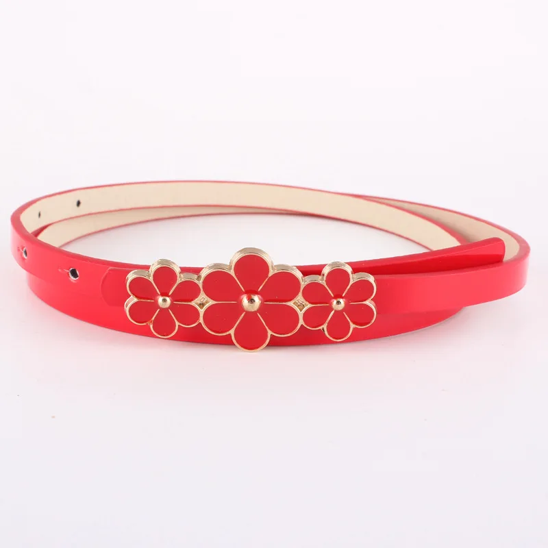 103x1cm Candy Color 3 Flower Buckle Belts For Women Dresses 2020 Female Red Black White Camel Leather Belt Brand Slimming Belts