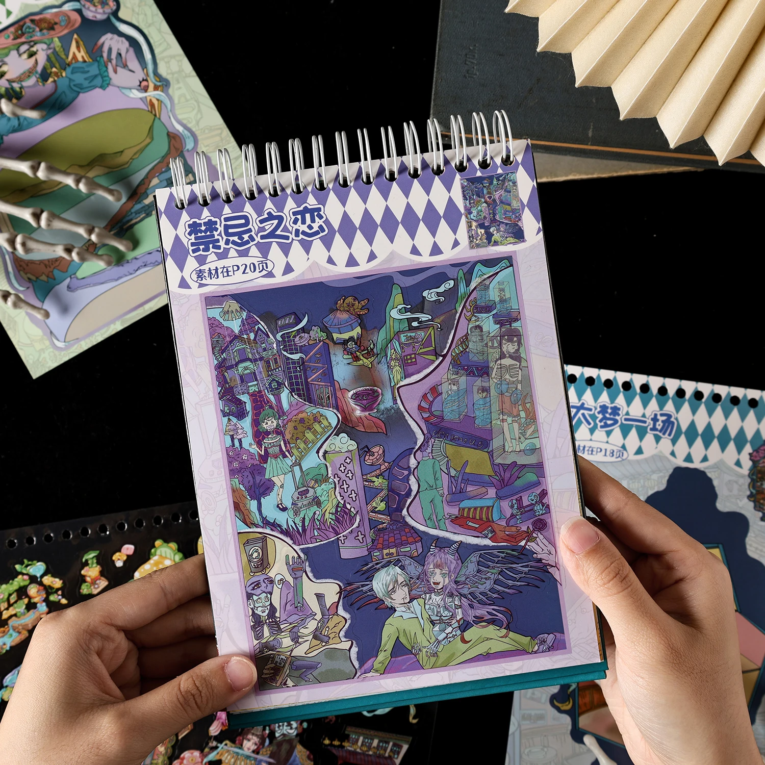 20in1 Sims 2.0 سلسلة Kawaii ثلاثية الأبعاد الكرتون مشهد مصغر ملصقات كتاب DIY بها بنفسك اليدوية التراص سجل القصاصات ملصقات هدايا الأطفال