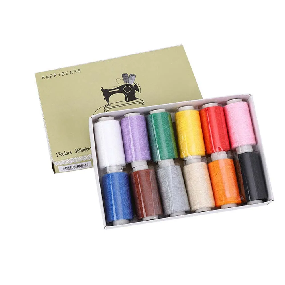 12Pcs/Set Manual Diy Combination Hand Sewing Tool Kit Sewing Thread Sewing Machine Thread 402 Sewing Thread Set Sewing Supplies