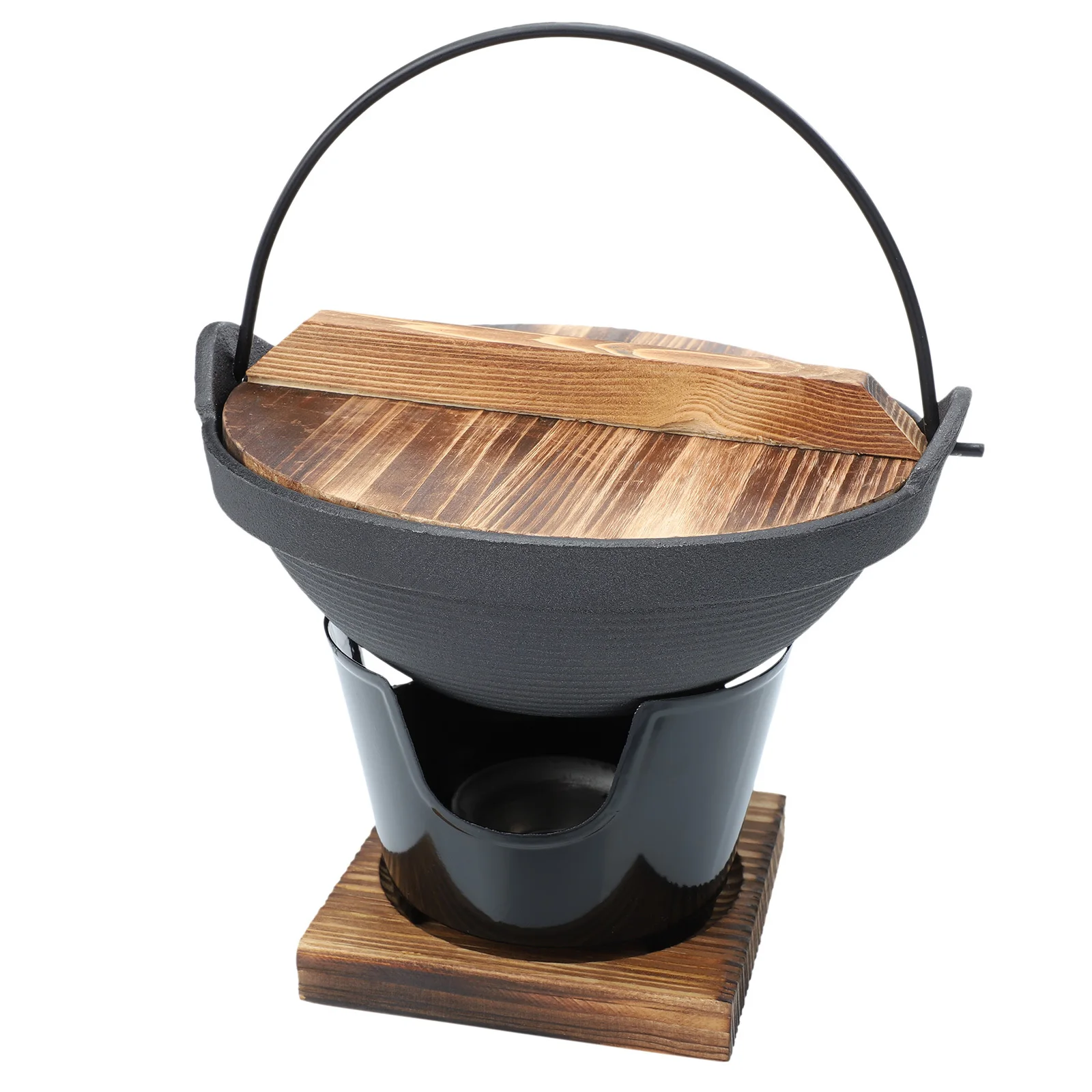 

1 set Cast Iron Sukiyaki Hot Pot Small Size Japanese Style Non-Stick Cooking Utensil For Camping Outdoor Activities High