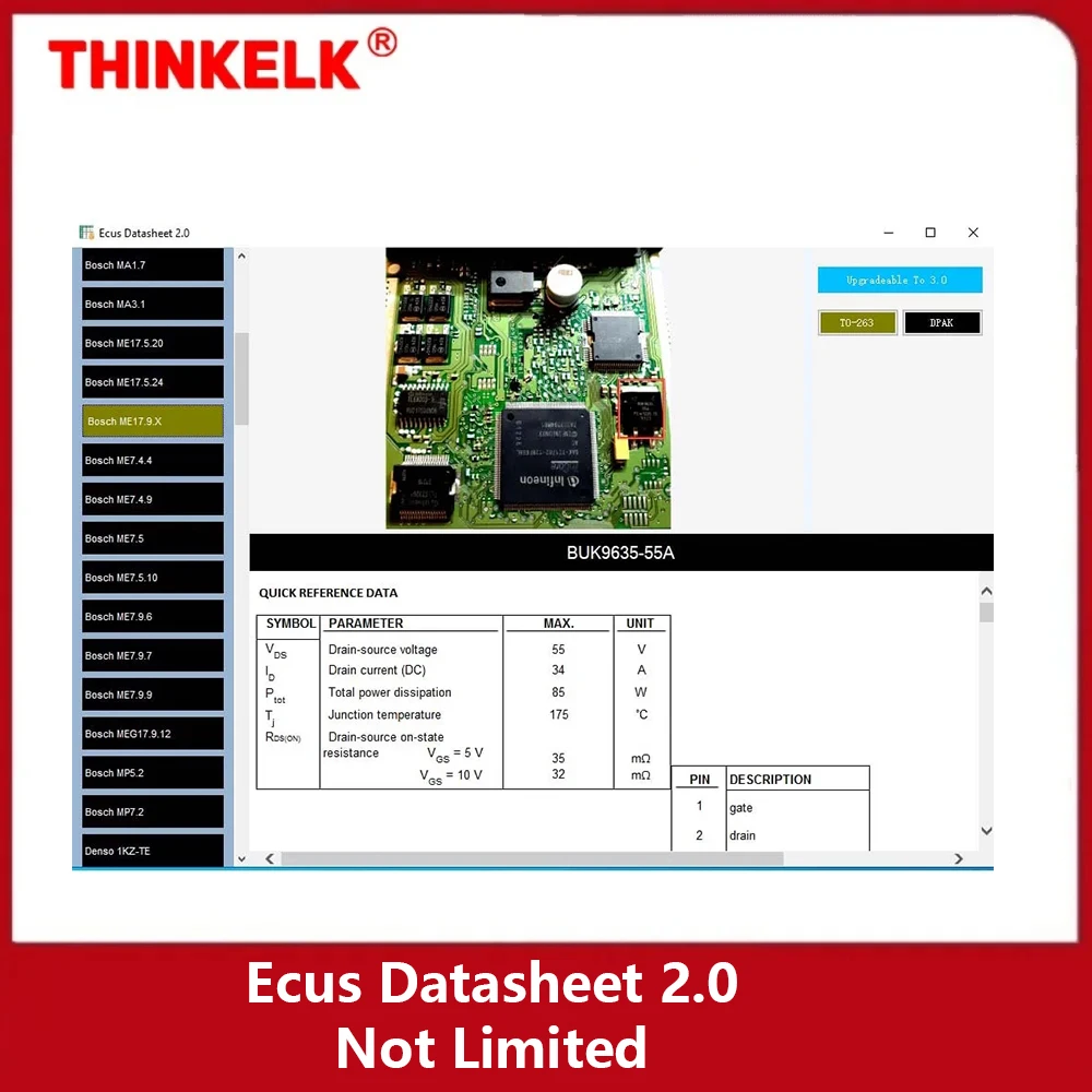 ECUS 데이터 시트 2.0 PCB 회로도, 자동차 ECU 수리 소프트웨어, 자동차 ECU 전자 부품 및 추가 정보 포함