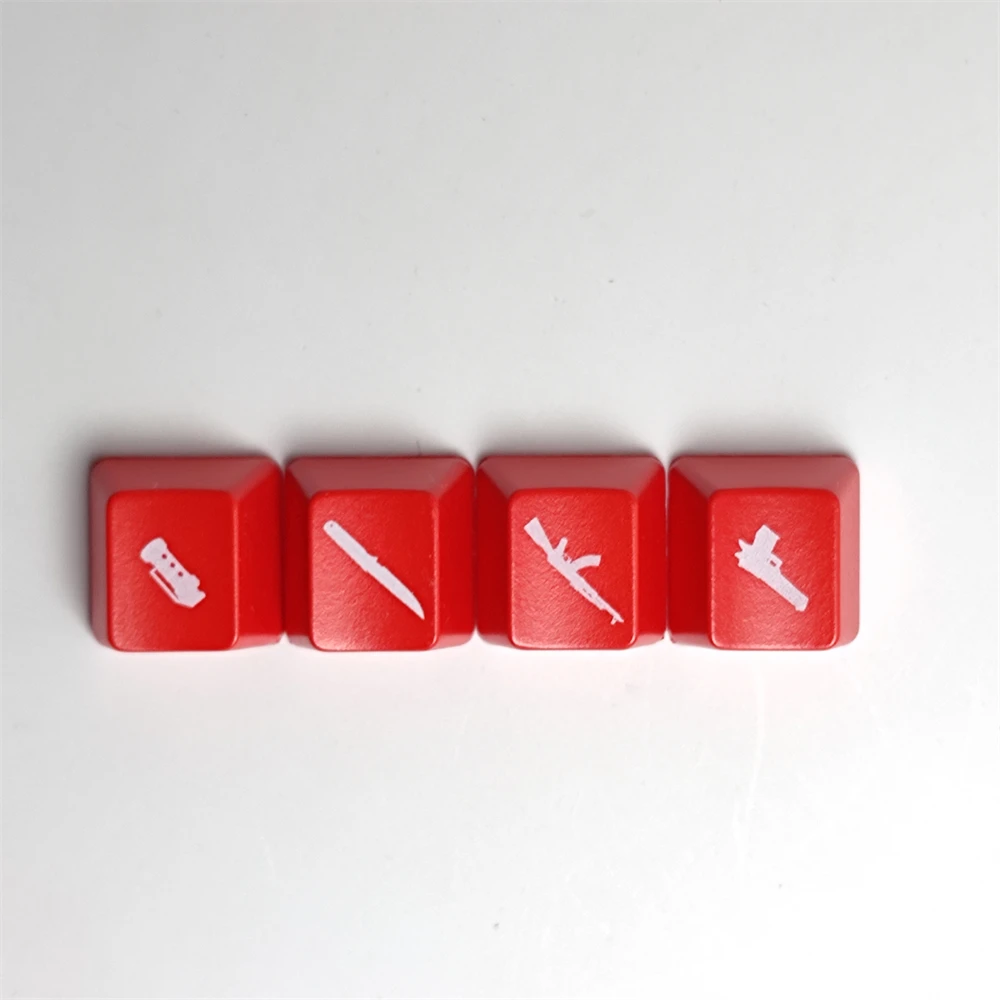 

4 PCS ABS Keycaps OEM R4 Key Caps Red Keycaps Translucent Keycaps Keyboard Accessories