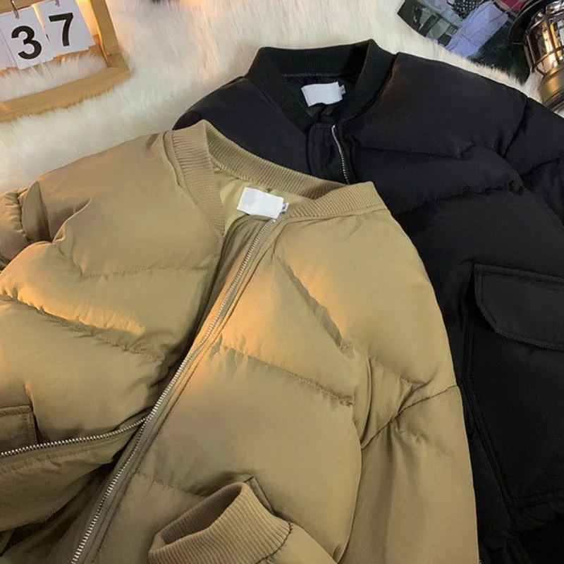 

​Youthful Winter Essentials Japanese Baseball Collar Coat Warmth Style in Thickened Cotton Design​