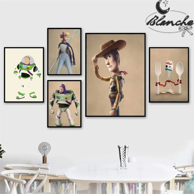 Disney Toy Story Woody Buzz Nordic Poster Wall Art Pictures Canvas Painting Modern Fan For Living Room Bedroom Home Decoration