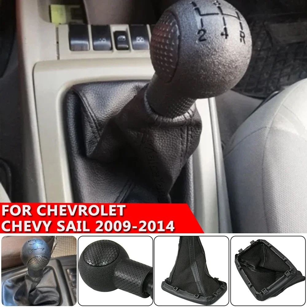 5 Speed Manual Gear Shift Knob Shifter Lever Stick Knob Gaiter Boot Cover For Chevrolet Chevy Sail 2009 2010 2011 2012 2013 2014