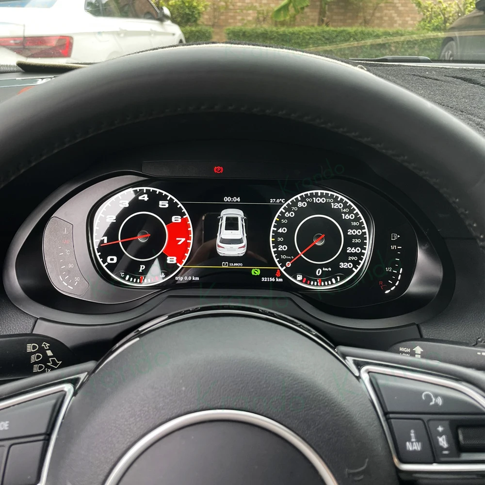 Krando 12.3\'\' Linux Car Digital Cluster Instrument CockPit Dla Audi Q5 SQ5 A5 S5 RS5 2008-2018 LCD Prędkościomierz Dashboard Player