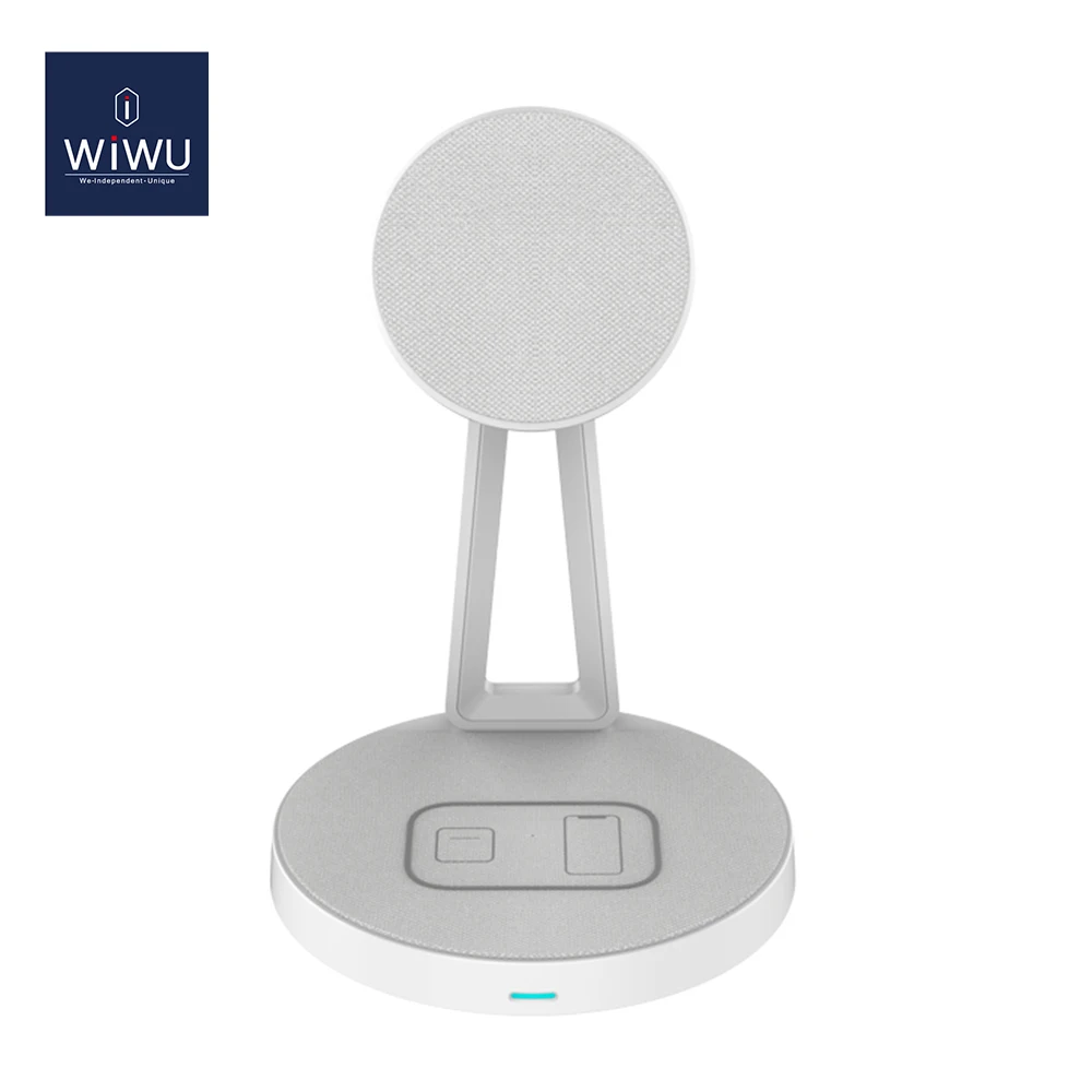 WiWU 2 in 1 Magnetic Wireless Charger 15W Universal Mobile Phone Charge for iPhone 16 15 14 Type -C Port Charge for Airpods Pro