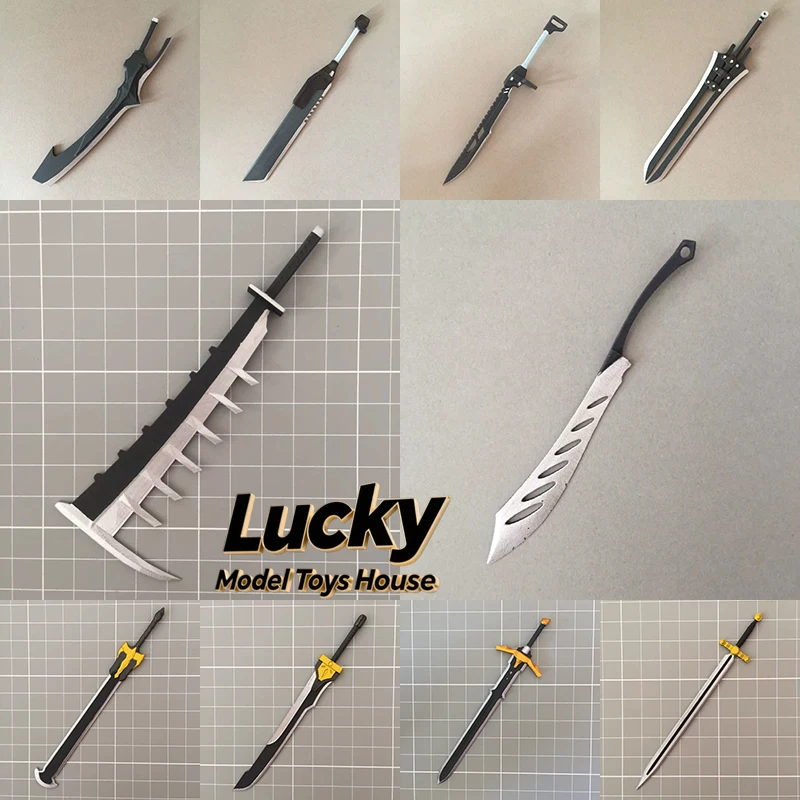 

1/12 Mobile Suit Girl Gold Lightly Painted Sword Knife Model Toys Scene Accessory For 6inch Figma Female Soldier Decoration