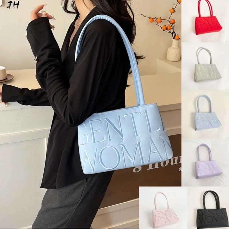 

Letter Pattern Tote Bag Casual Shoulder Handbag Large Capacity Portable Purse for Women Daily Use