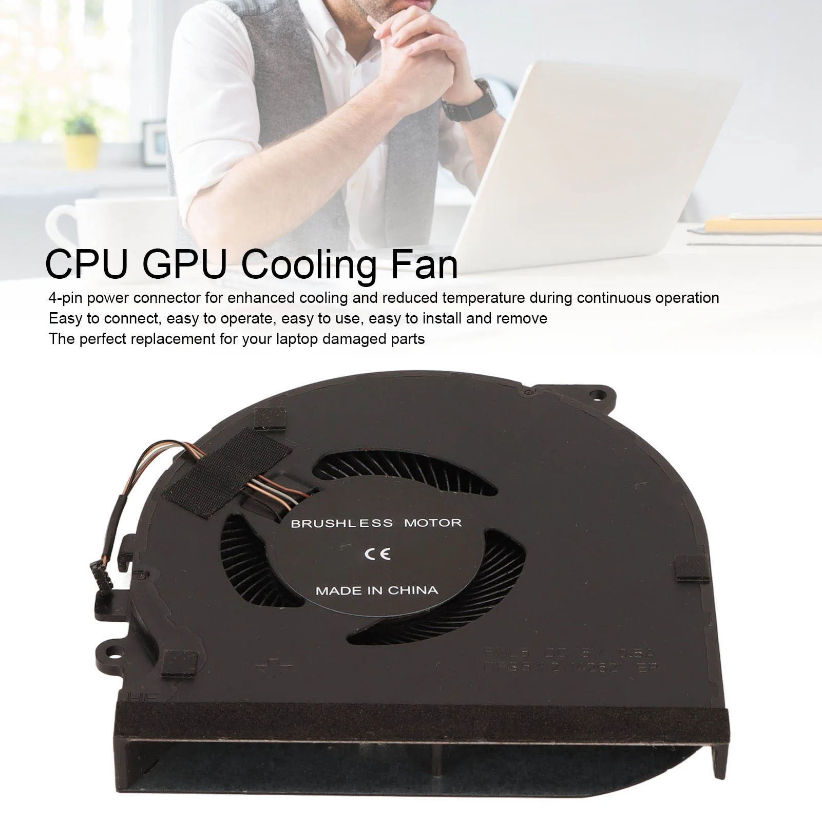 CPU Cooling Fan 4 Pin Power Connector CPU GPU Fan for Spirit Blade 15 GTX1060 RZ09 027 RZ09 0270 RZ09 0300 CPU GPU Cooling Fan