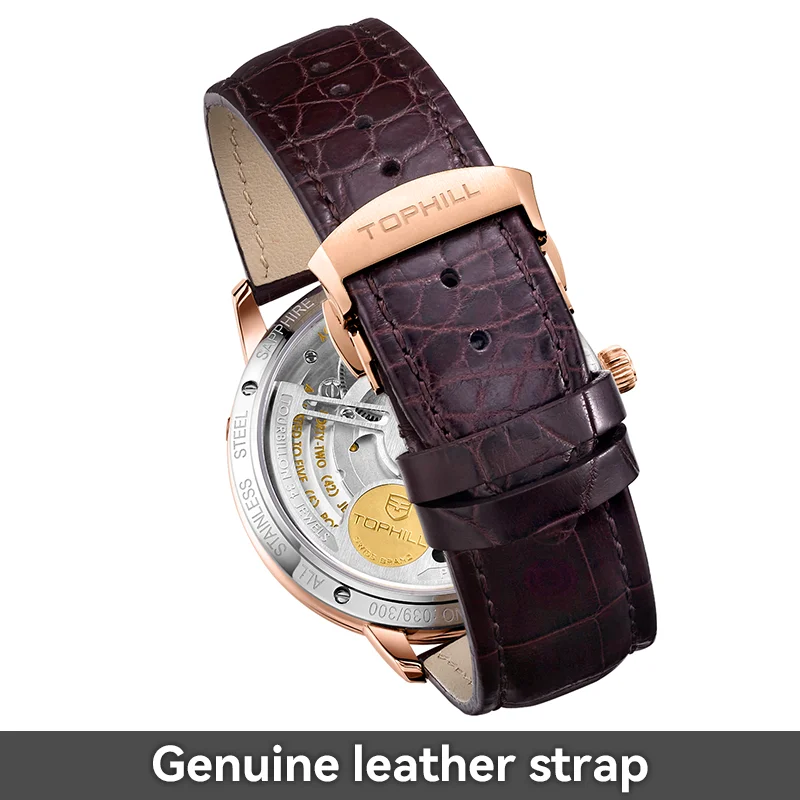 TOPHILL Tourbillon İzle Erkekler için Otomatik Hareket Erkekler Lüks İzle Su Geçirmez Safir cam
