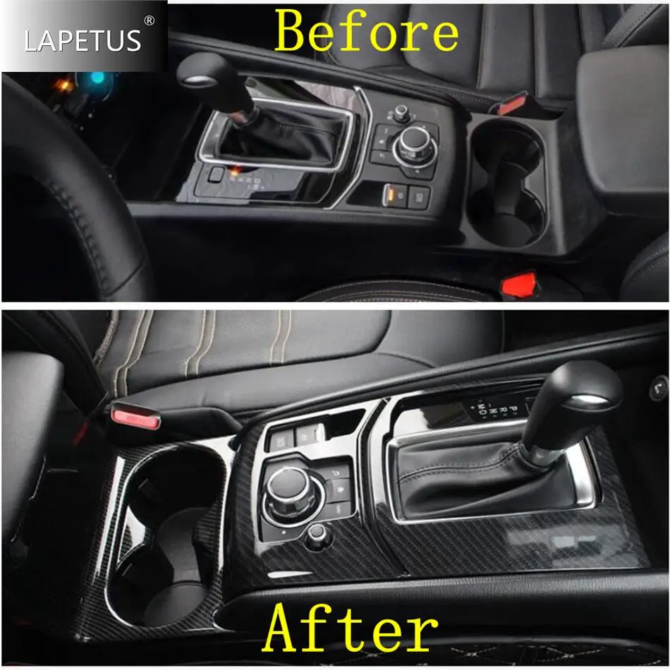

ABS Auto Center Control Gear Shift Water Cup Holder Panel Decor Cover Trim For Mazda CX-5 CX5 2017 - 2024 Interior Accessories