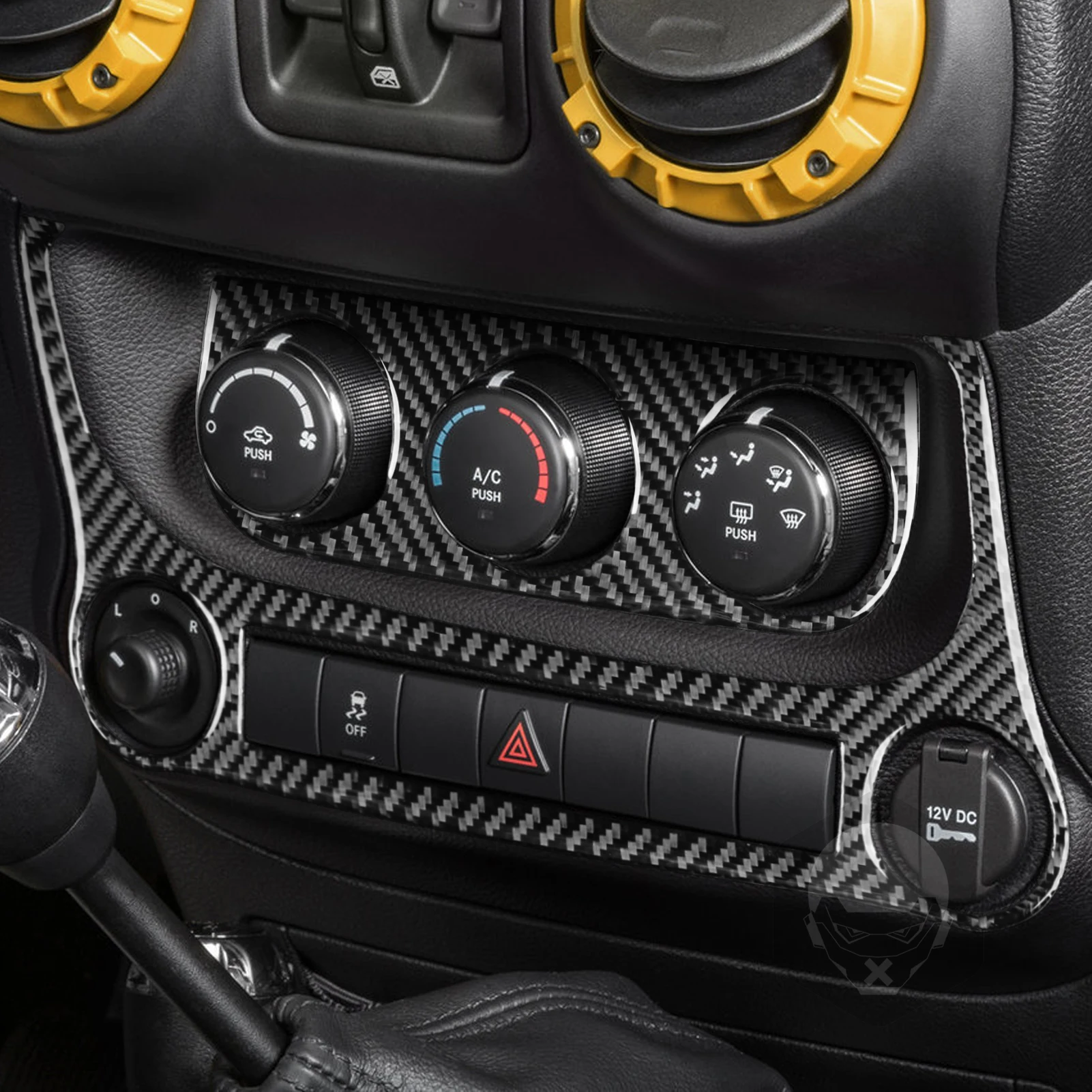 For Jeep Wrangler JK 2011 2012 2013 2014 2015 2016 2017 Accessories Carbon Fiber Car Interior Gear Door Panel Trim Sticker