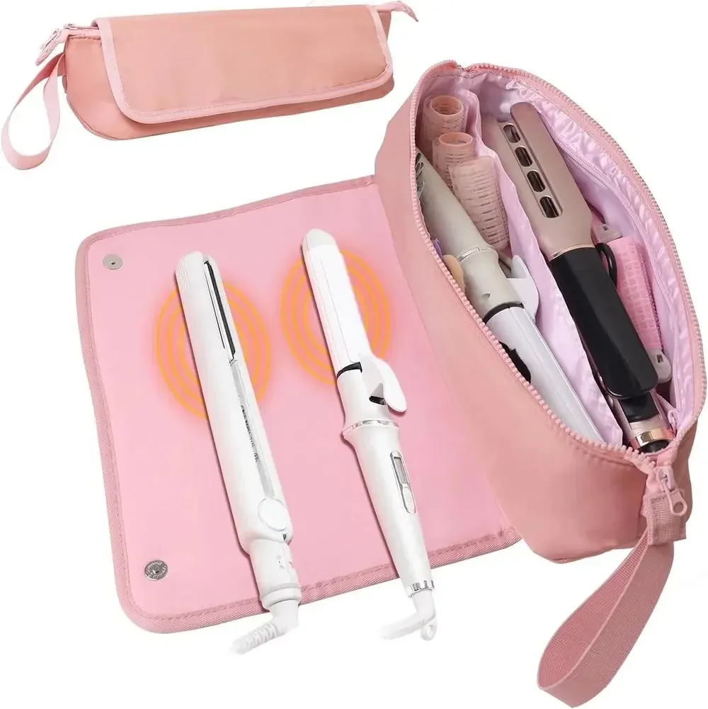 

Hair Styling Accessory Organizer Hair Tools Travel Bag and Heat Resistant Mat for Styling Irons Flat Iron Haircare Accessories