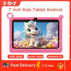 XGODY 7 Inch Kids Tablet Android PC Tablets For Children Study Education Bluetooth WiFi Optional Cute Protective Case Kid Gift