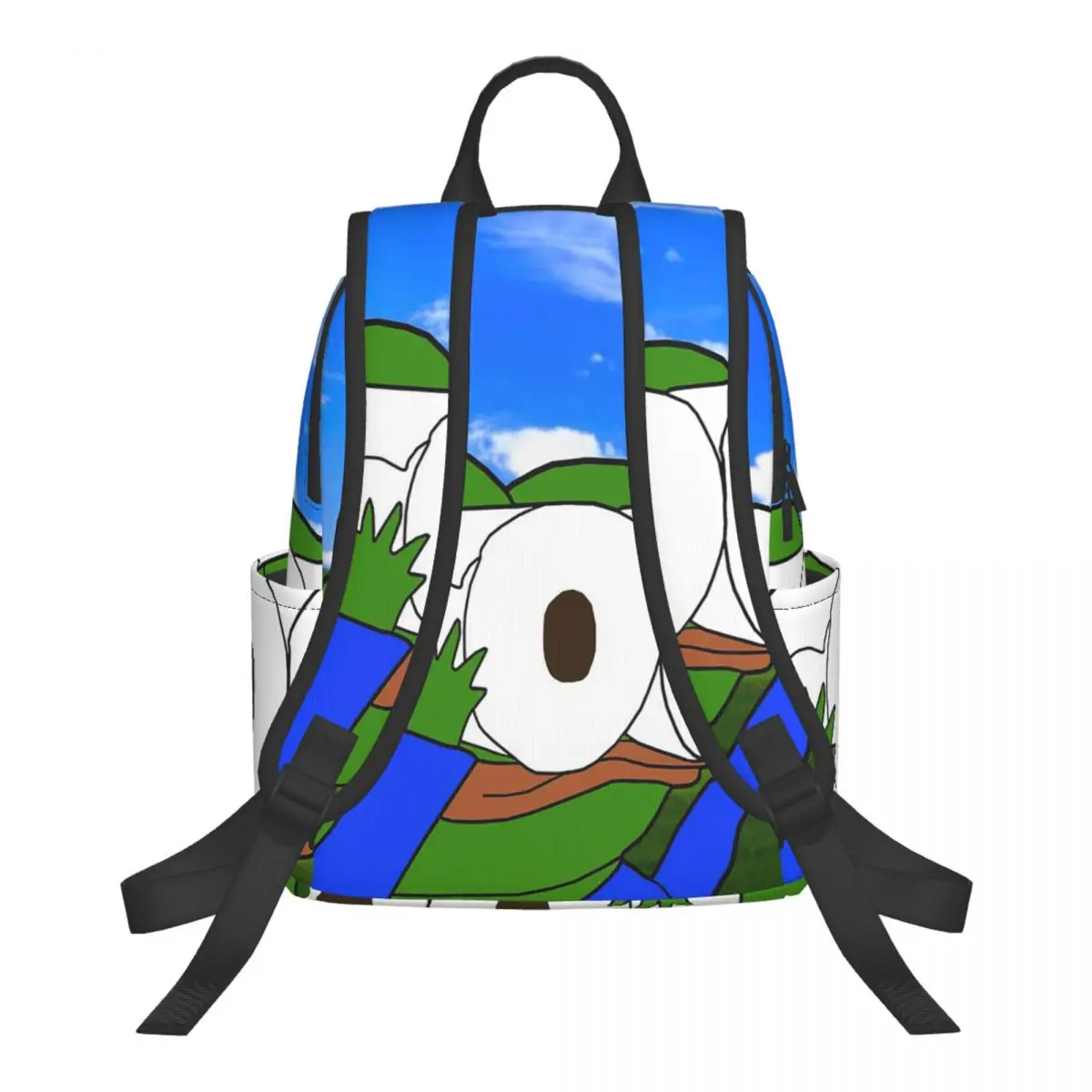 Pepe The Frog Peepo Emote Student Backpack School Bag Hiking Travel Daypack for Men Women Bookbag Shoulder Bags