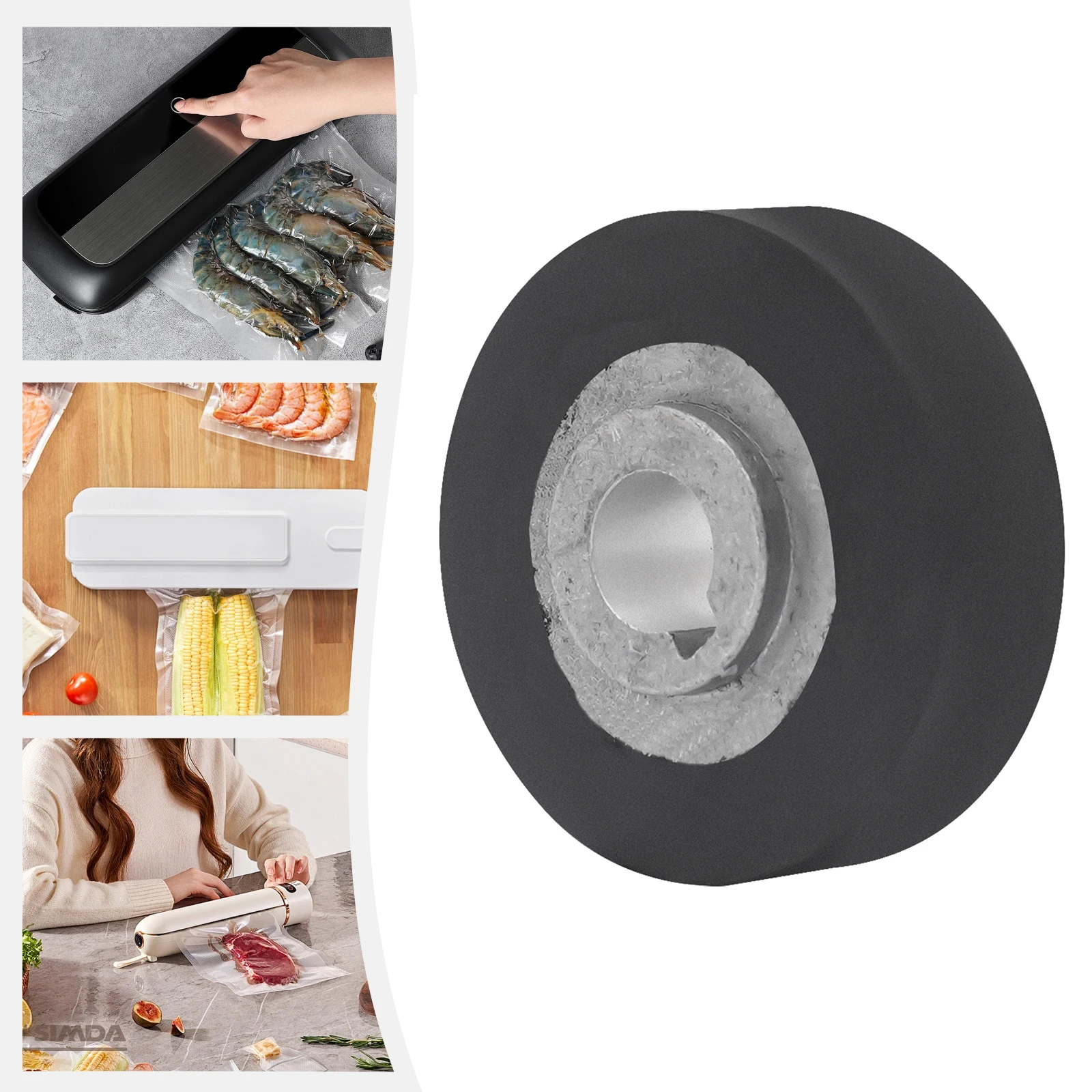 Premium Black Rubber Belt Wheel for FR-900/1000 Sealing Machine - High Temp Resistant Wear-Retardant Easy Install Smooth Sealing